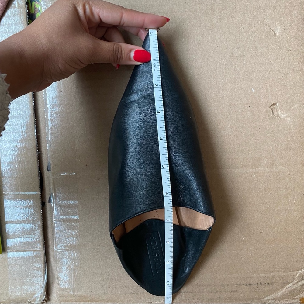 TopShop Black Slip-On Flat Mules | Faux Leather | Women’s EU 38 / US 7.5 - Picture 6 of 11